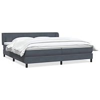 vidaXL Resårsäng med resårmadrasser mörkgrå 180x220 cm sammet