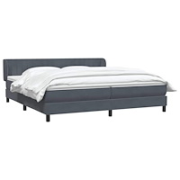 vidaXL Resårsäng med resårmadrasser mörkgrå 180x220 cm sammet