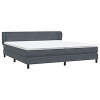 vidaXL Resårsäng med resårmadrasser mörkgrå 180x220 cm sammet