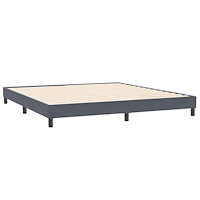 vidaXL Resårsäng med resårmadrasser mörkgrå 180x220 cm sammet