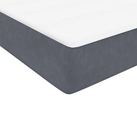 vidaXL Resårsäng med resårmadrasser mörkgrå 180x220 cm sammet