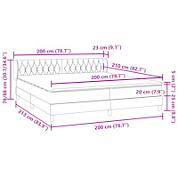 vidaXL Resårsäng med resårmadrasser rosa 200x210 cm sammet