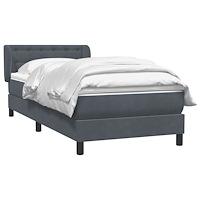 vidaXL Ramsäng med madrass mörkgrå 80x210 cm sammet