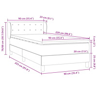 vidaXL Ramsäng med madrass mörkgrön 90x220 cm sammet