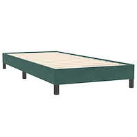 vidaXL Ramsäng med madrass mörkgrön 90x220 cm sammet