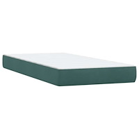 vidaXL Ramsäng med madrass mörkgrön 90x220 cm sammet