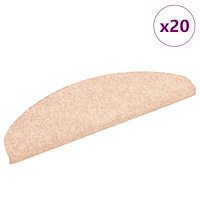 vidaXL Trappmattor självhäftande 20 st 65x21x4 cm krämfärgade halvrunda stora