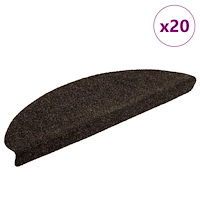 vidaXL Trappmattor självhäftande 20 st 65x21x4 cm mörkbruna halvrunda stora