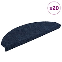 vidaXL Trappmattor självhäftande 20 st 65x21x4 cm marinblå halvrunda stora
