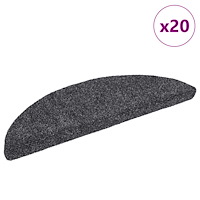 vidaXL Trappmattor självhäftande 20 st mörkgrå 56x17x3 cm