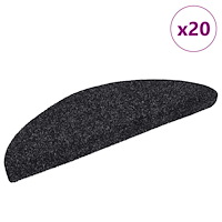 vidaXL Trappmattor självhäftande 20 st svart 56x17x3 cm