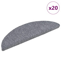 vidaXL Trappmattor självhäftande 20 st ljusgrå 56x17x3 cm