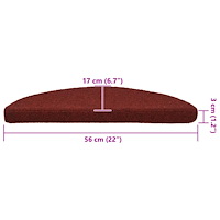 vidaXL Trappmattor självhäftande 20 st röd 56x17x3 cm