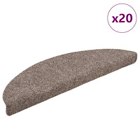 vidaXL Trappmattor självhäftande 20 st beige 56x17x3 cm