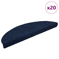 vidaXL Trappmattor självhäftande 20 st 56x17x3 cm marinblå halvrunda