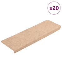 vidaXL Trappmattor självhäftande 20 st gräddvit 65x21x4 cm