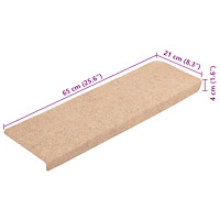 vidaXL Trappmattor självhäftande 20 st gräddvit 65x21x4 cm