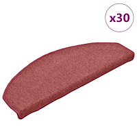 vidaXL Trappmattor 30 st 65x24x4 cm bordeaux halvrunda stora