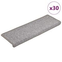 vidaXL Trappmattor 30 st 65x21x4 cm ljusgrå rektangulär kant