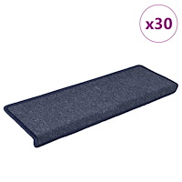 vidaXL Trappmattor 30 st 65x21x4 cm grå och blå