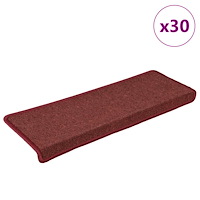vidaXL Trappmattor 30 st 65x21x4 cm bordeaux rektangulär kant