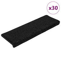 vidaXL Trappmattor 30 st 65x21x4 cm svart