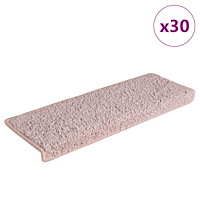 vidaXL Trappmattor 30 st 65x21x4 cm vit och rosa