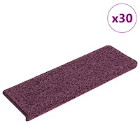 vidaXL Trappmattor 30 st 65x21x4 cm mörklila rektangulär kant