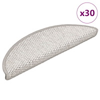 vidaXL Trappmattor självhäftande sisal-look 30 st 56x17x3 cm platina