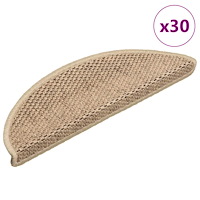 vidaXL Trappmattor självhäftande sisal-look 30 st 56x17x3 cm sand