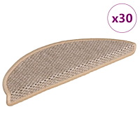 vidaXL Trappmattor självhäftande sisal-look 30 st 56x17x3 cm ljusbeige