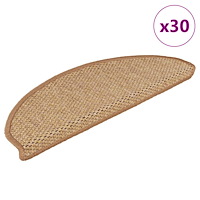 vidaXL Trappmattor självhäftande sisal-look 30 st 65x21x4 cm sisal