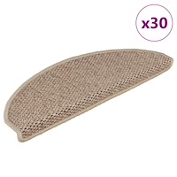 vidaXL Trappmattor självhäftande sisal-look 30 st 65x21x4 cm sand