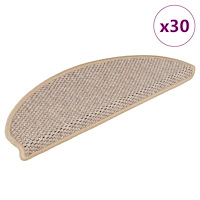 vidaXL Trappmattor självhäftande sisal-look 30 st 65x21x4 cm ljusbeige