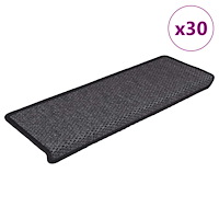vidaXL Trappmattor självhäftande sisal-look 30 st 65x21x4 cm antracit
