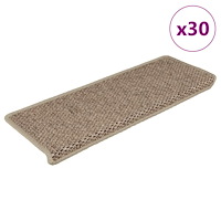 vidaXL Trappmattor självhäftande sisal-look 30 st 65x21x4 cm sand