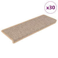vidaXL Trappmattor självhäftande sisal-look 30 st 65x21x4 cm ljusbeige