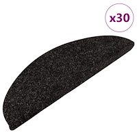 vidaXL Trappmattor självhäftande 30 st svart 56x17x3 cm