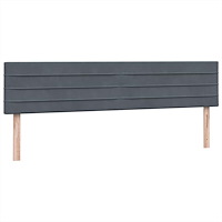 vidaXL Resårsäng med madrass mörkgrå 180x220 cm sammet