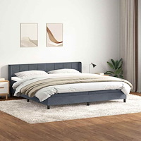 vidaXL Resårsäng med madrass mörkgrå 180x220 cm sammet