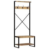 vidaXL Klädhängare 80x40x190 cm massiv grov trämango