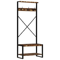 vidaXL Klädhängare flerfärgad 80x40x190 cm massivt trä återvunnet