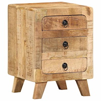 vidaXL Sängbord 37x32x50 cm massivt trä grov mango