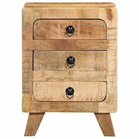 vidaXL Sängbord 2 st 37x32x50 cm massivt trä grov mango
