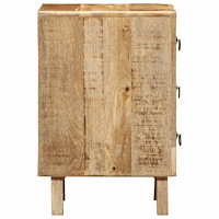 vidaXL Sängbord 2 st 37x32x50 cm massivt trä grov mango