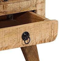 vidaXL Sängbord 2 st 37x32x50 cm massivt trä grov mango
