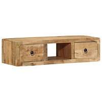 vidaXL Vägghängt TV-skåp 100x32x25 cm massivt trä grov mango