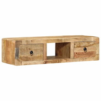 vidaXL Vägghängt TV-skåp 100x32x25 cm massivt trä grov mango