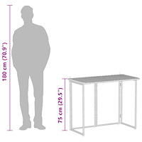 vidaXL Hopfällbart trädgårdsbord svart 90x51x75 cm konstrotting