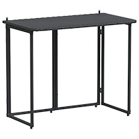 vidaXL Hopfällbart trädgårdsbord svart 90x51x75 cm konstrotting